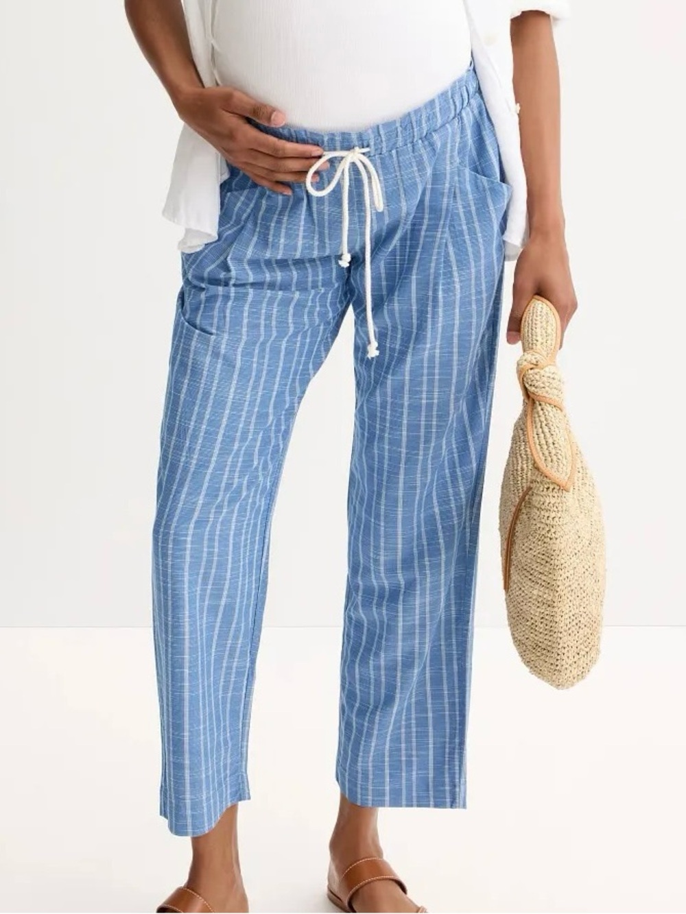 Hatch The Jude Maternity Pant in Blue and White Stripe Size 1 / Small